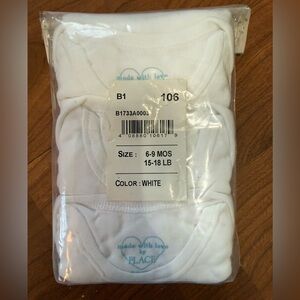 The Children’s Place White Baby Bodysuit pack of 3